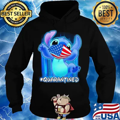 Stich quarantined American flag mask Disney s Hoodie