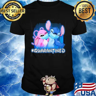 Stitch And Angel quarantined Disney mask Covid-19 shirt