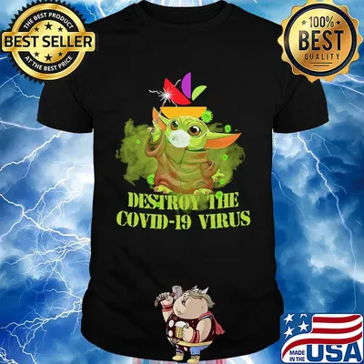 Stop & shop baby yoda destroy the covid-19 virus shirt