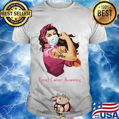 Strong girl Rosie the Riveter Breast Cancer Awareness mask shirt