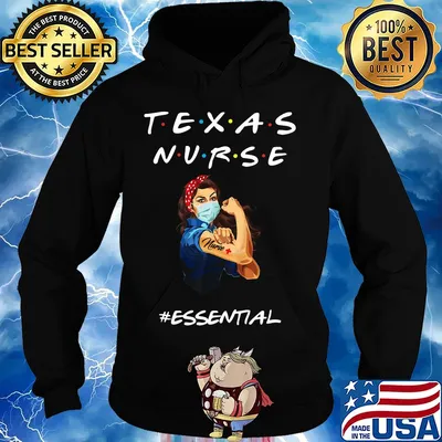 Strong Texas nurse mask #essential s Hoodie