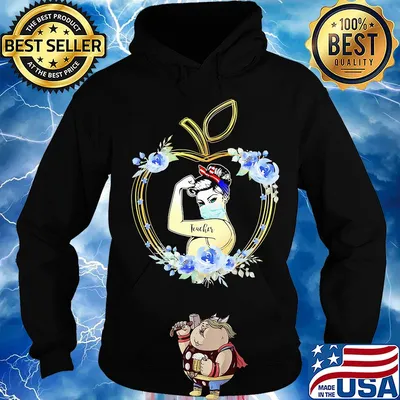 Strong woman tattoos teacher apple flowers s Hoodie