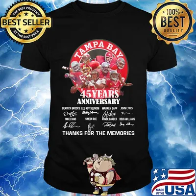 Tampa bay buccaneers football team 45 years anniversary thanks for the memories signatures shirt