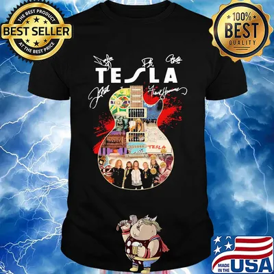 Tesla guitar band signature shirt