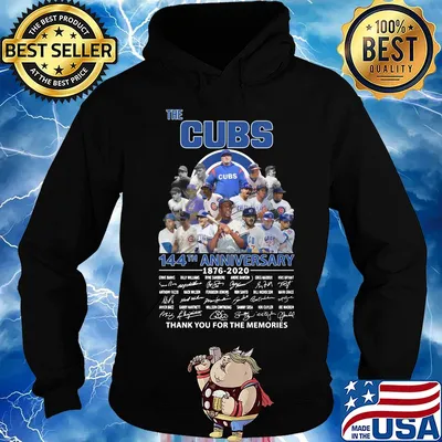 The Chicago Cubs 144th anniversary 1876-2020 signatures thank you for the memories s Hoodie