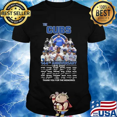 The Chicago Cubs 144th anniversary 1876-2020 signatures thank you for the memories shirt