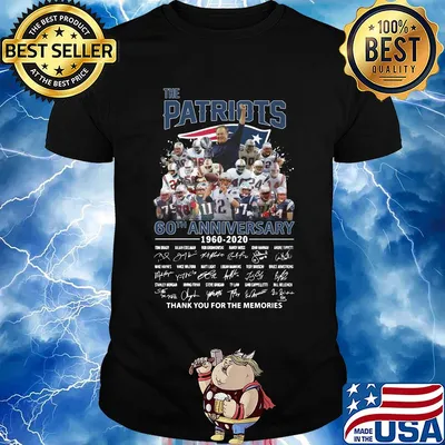 The New England Patriots 60th anniversary 1960-2020 signatures thank you for the memories shirt