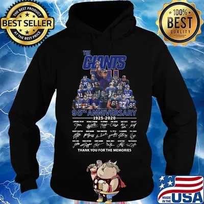 The New York Giants 95th anniversary 1925-2020 signature thank you for the memories s Hoodie