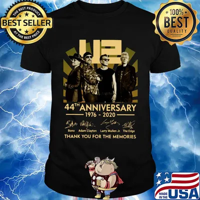 U2 44th anniversary 1976-2020 signatures thank you for the memories shirt