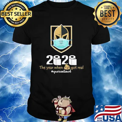 Vegas golden knights 2020 the year when shit got real quarantined toilet paper mask covid-19 shirt