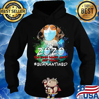 Vizsla 2020 the year when shit got real #quarantined t-s Hoodie