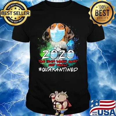 Vizsla 2020 the year when shit got real #quarantined t-shirt