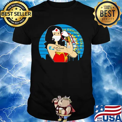 Wonder woman tattoos south dakota nurse mask covid-19 vintage shirt