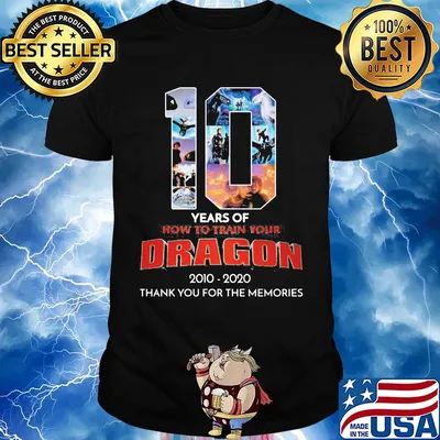 10 years of how to train your dragon movie 2010 2020 thank you for the memories shirt