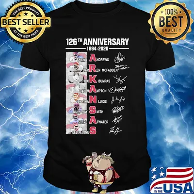 126th anniversary 1894 2020 arkansas razorbacks football team signatures shirt