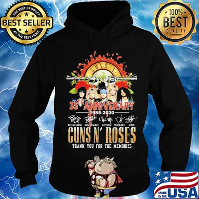 35th anniversary 1985 2020 Guns N' Roses thank you for the memories signatures s Hoodie