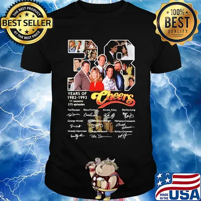 38 years of 1982 1993 theers characters signatures shirt