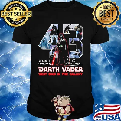 43 years of 1977 2020 darth vader best dad in the galaxy signature shirt