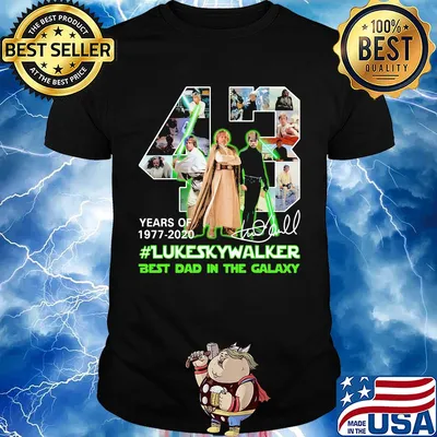43 years of 1977 2020 luke skywalker best dad in the galaxy signature shirt
