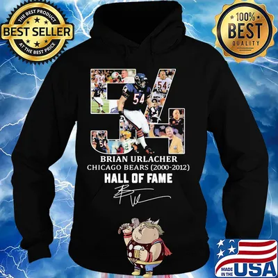 54 brian urlacher chicago bears 2000 2012 hall of fame signature s Hoodie