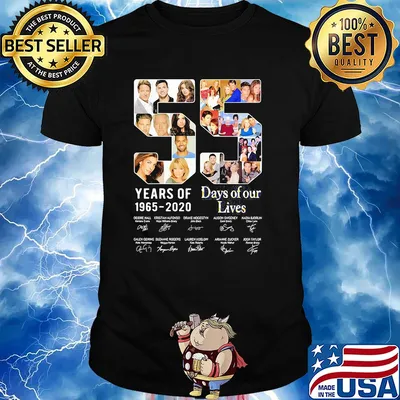 55 years of 1965 2020 days of our lives characters signatures shirt