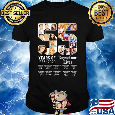 55 years of 1965 2020 days of our lives movie characters signatures shirt