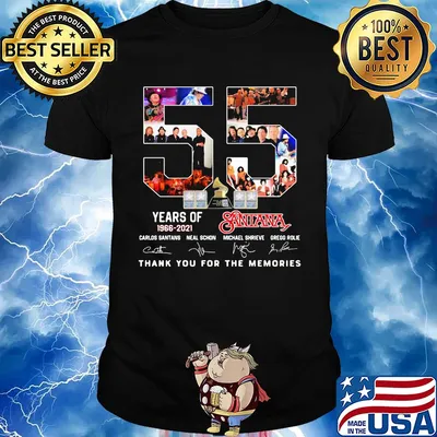 55 years of 1966 2021 Santana thank you for the memories signature shirt
