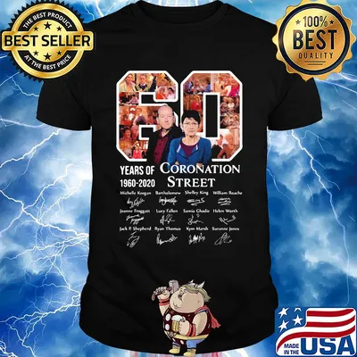 60 years of 1960 2020 coronation street signatures shirt