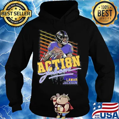 8 action Lamar Jackson Baltimore Ravens football signature s Hoodie