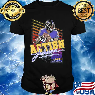 8 action Lamar Jackson Baltimore Ravens football signature shirt