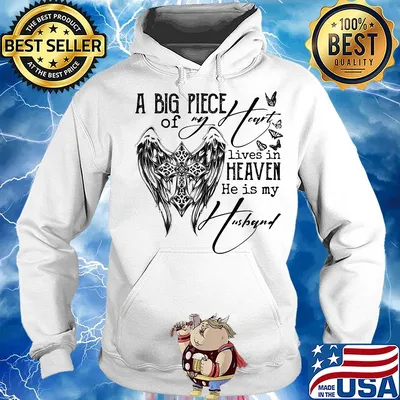 A big piece of my heart lives in heaven and he is my husband s Hoodie