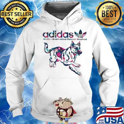 Adidas all day I dream about german shepherd flowers s Hoodie