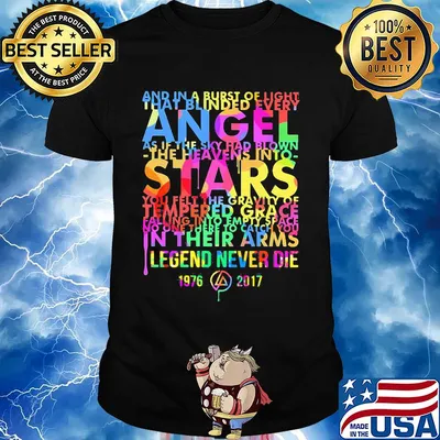 Angle stars tempered grace in their arms legend never die 1976-2017 shirt
