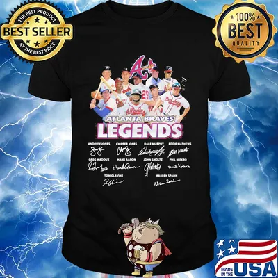 Atlanta braves legends baseball team signatures shirt