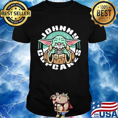 Baby Yoda eat Johnny Cupcakes shirt