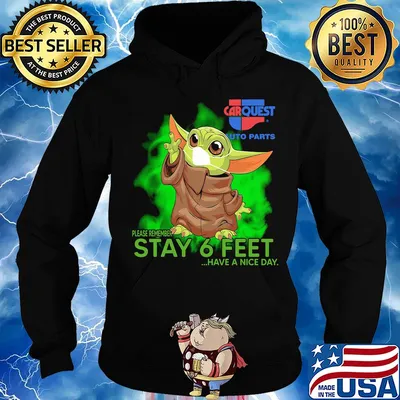 Baby Yoda face mask Carquest auto parts s Hoodie
