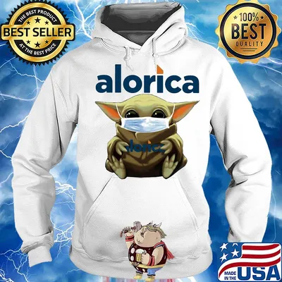 Baby Yoda face mask hug Alorica s Hoodie