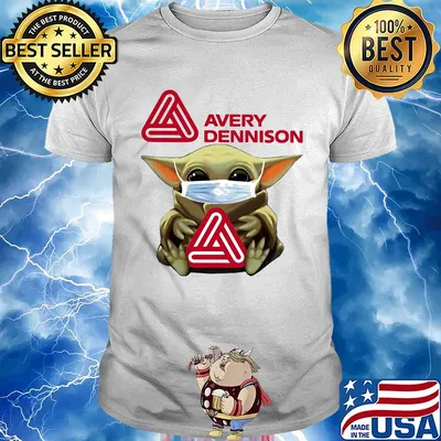 Baby Yoda face mask hug Avery Dennison shirt