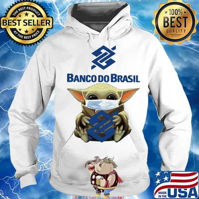 Baby Yoda face mask hug Banco Do Brasil s Hoodie