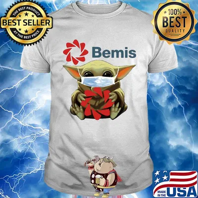 Baby Yoda face mask hug Bemis shirt