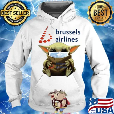 Baby Yoda face mask hug Brussels Airlines s Hoodie