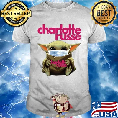 Baby Yoda face mask hug Charlotee Russe shirt