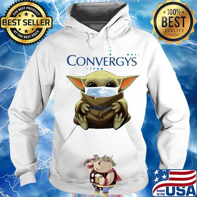 Baby Yoda face mask hug Convergys s Hoodie
