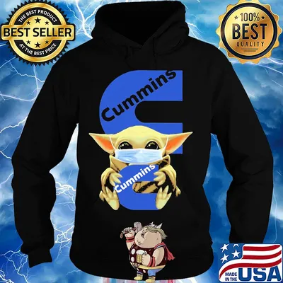 Baby Yoda face mask hug Cummins s Hoodie