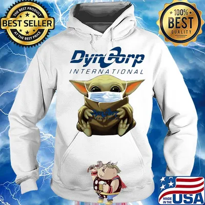 Baby Yoda face mask hug DynCorp International s Hoodie
