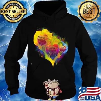 Baby Yoda heart flower color s Hoodie