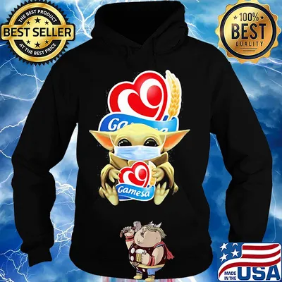 Baby Yoda hug Gamesa mask s Hoodie