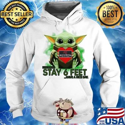 Baby Yoda hug Red Lobster please stay 6 feet Have a nice day s Hoodie