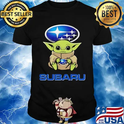Baby Yoda hug Subaru shirt