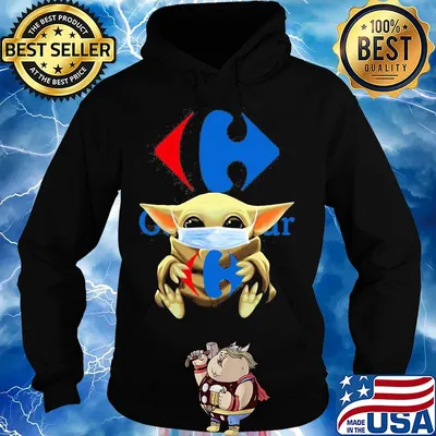 Baby Yoda hug Viajes Carrefour mask s Hoodie